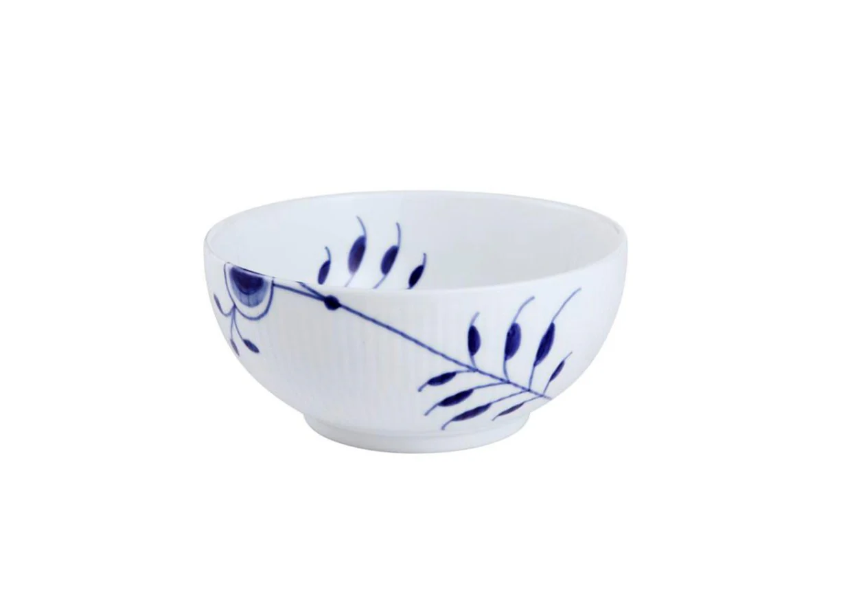 Royal Copenhagen  Blå Mega riflet skål - 15 cm.