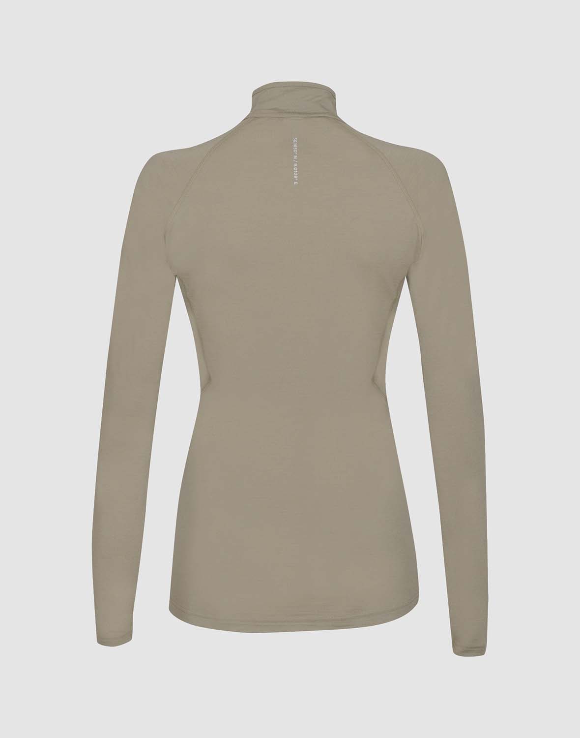 Shirt met halve rits van merinowol voor dames - Gratis