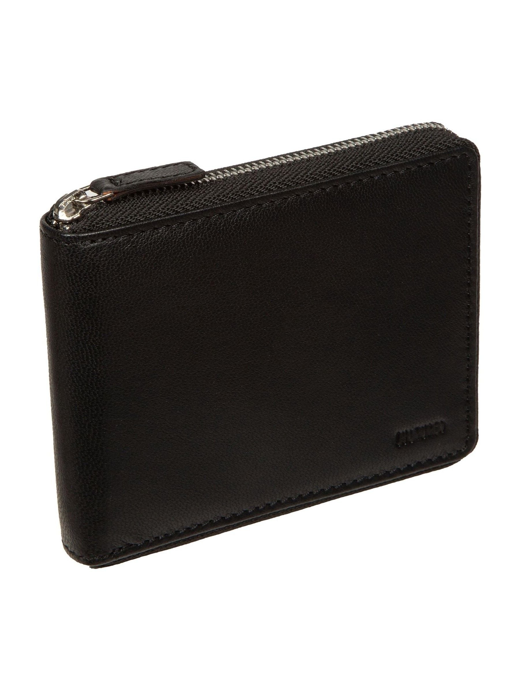 Zwart - Cultured London 'James' Leather Wallet