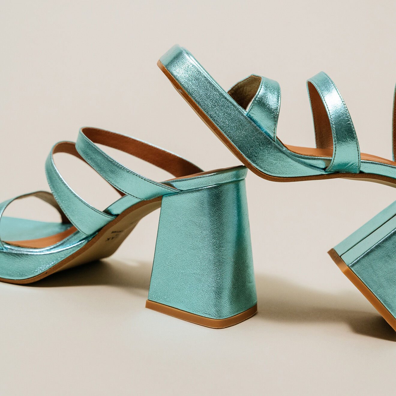 Jonak Sandales en Cuir Donzelle turquoise - Talon 7 cm