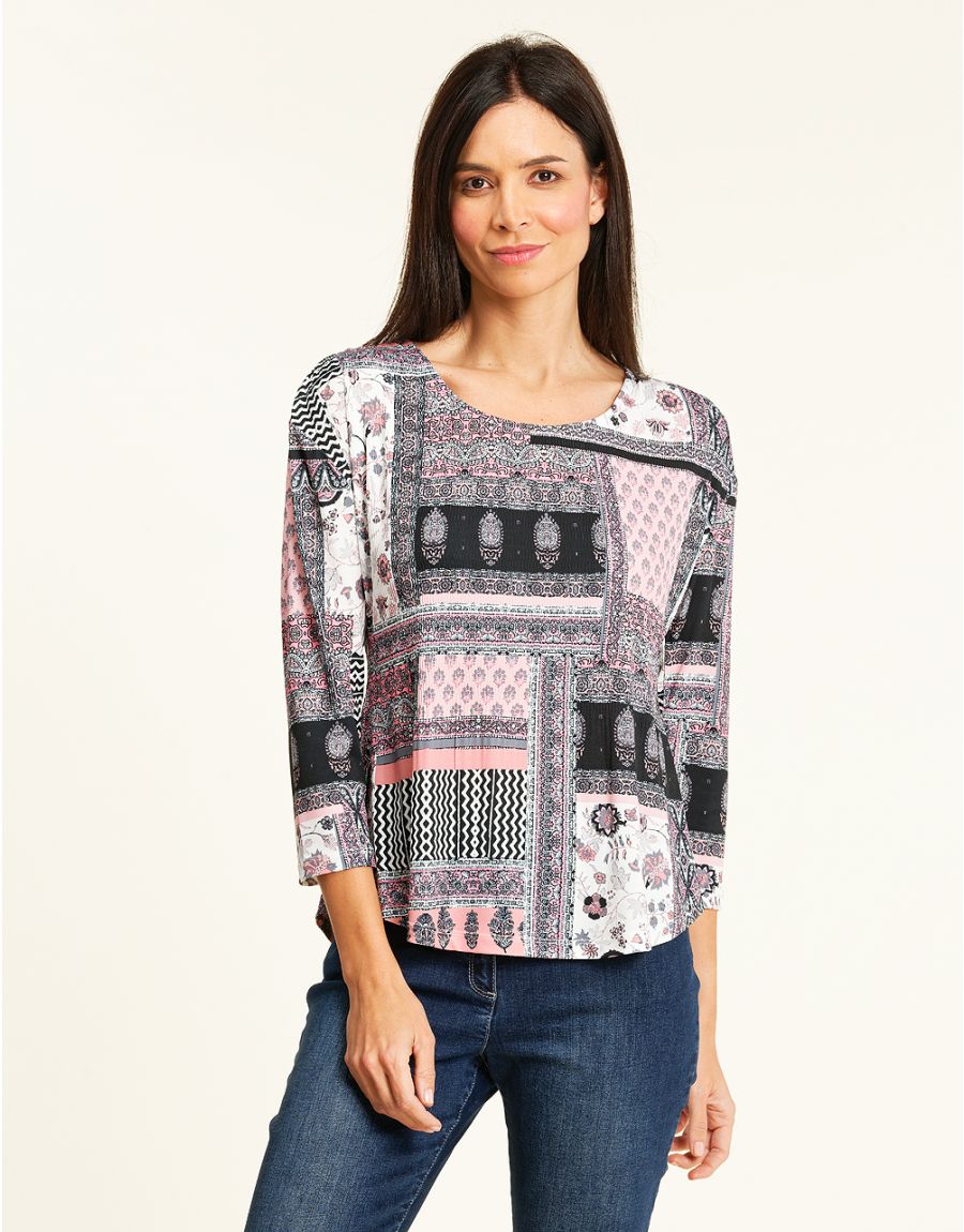 T-shirt stretch rose gris
