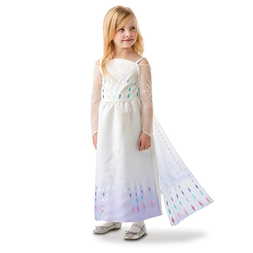Déguisement Robe d'Elsa Reine des neiges à motifs taille 7-8 ans