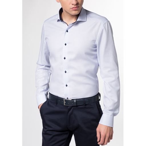 Eterna Langærmet Slim Fit Skjorte, Blå, 42