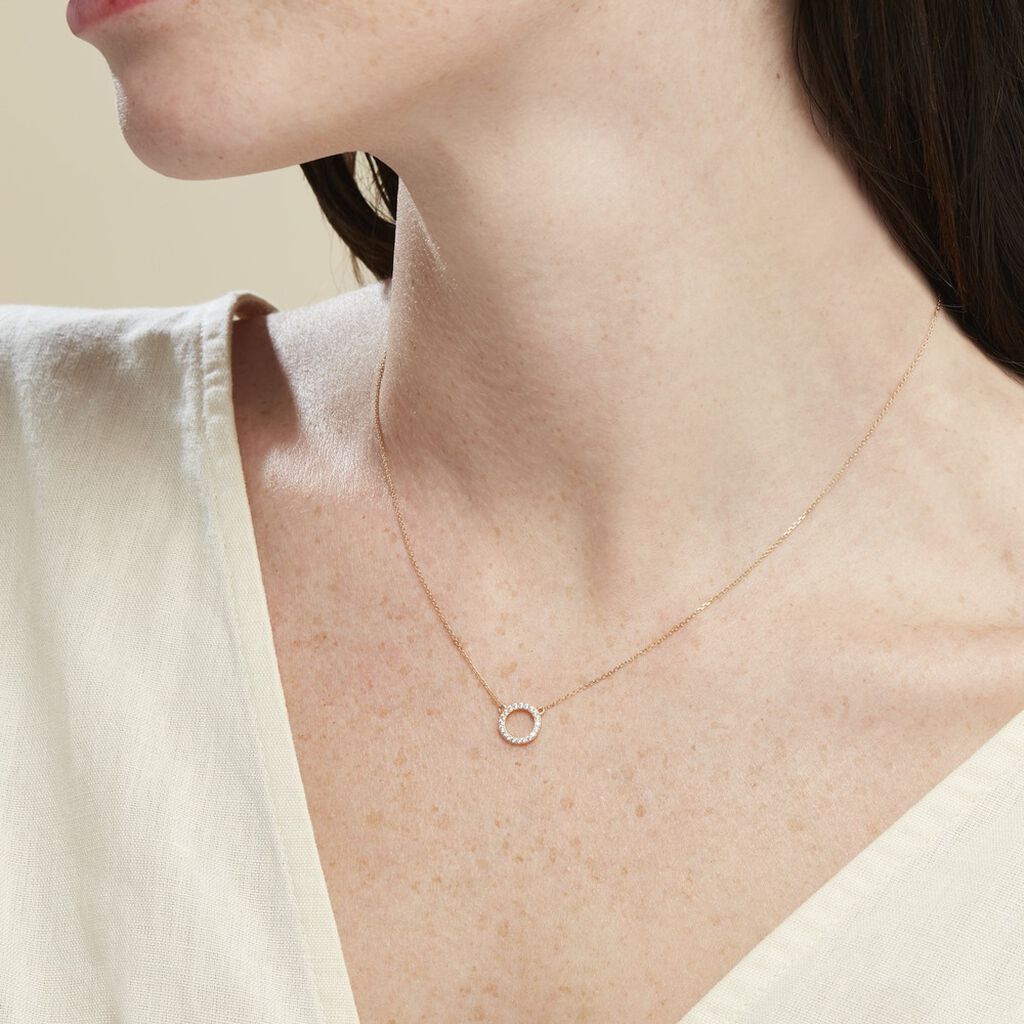 Collier Lim Or Jaune Oxyde De Zirconium
