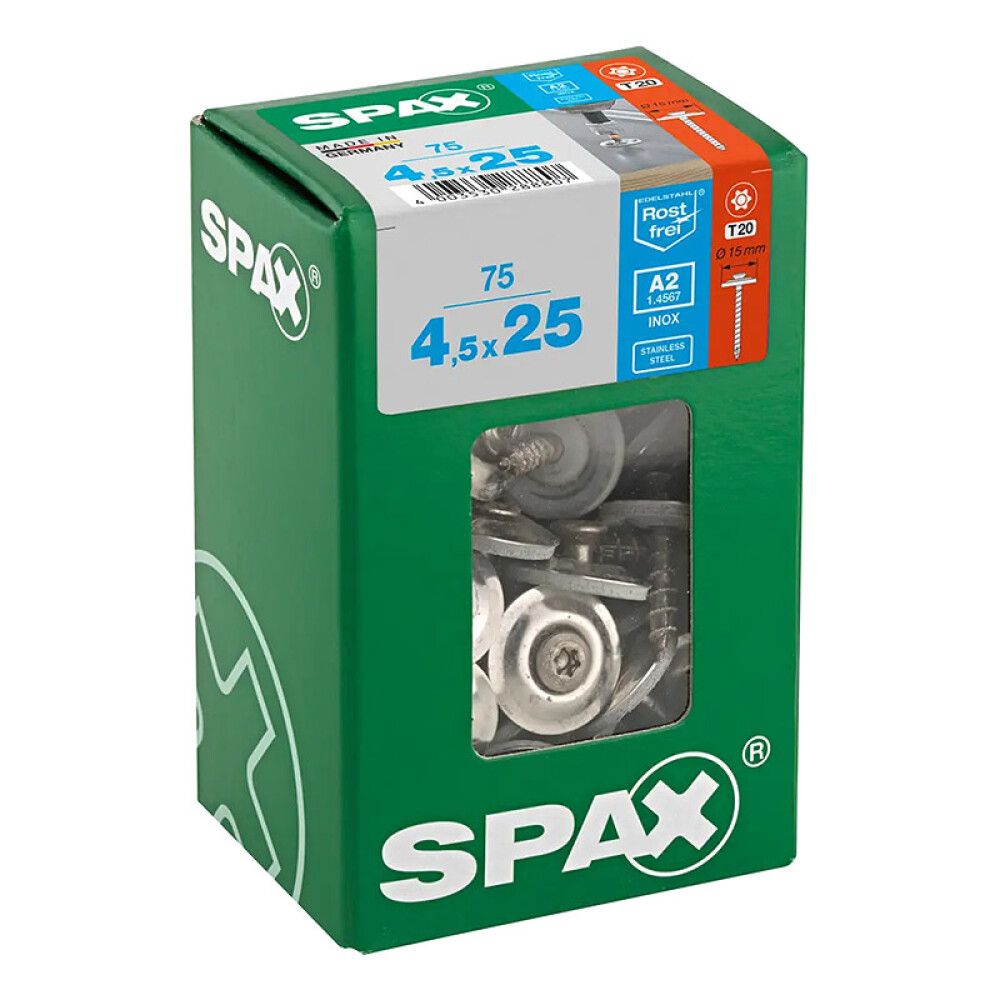 PLATELAGERSKRUE SPAX T-STAR T20 FORHODE GALVANISERT 4,5X25MM 75STK
