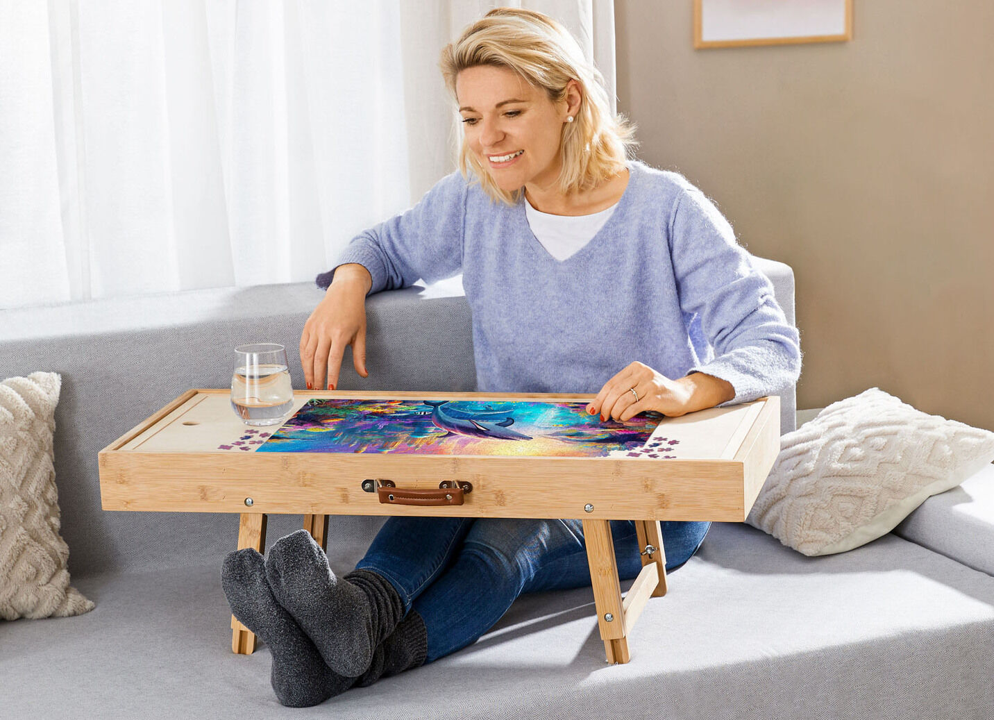 Spiel- und Puzzletisch für Puzzles mit bis zu 500 Teilen
