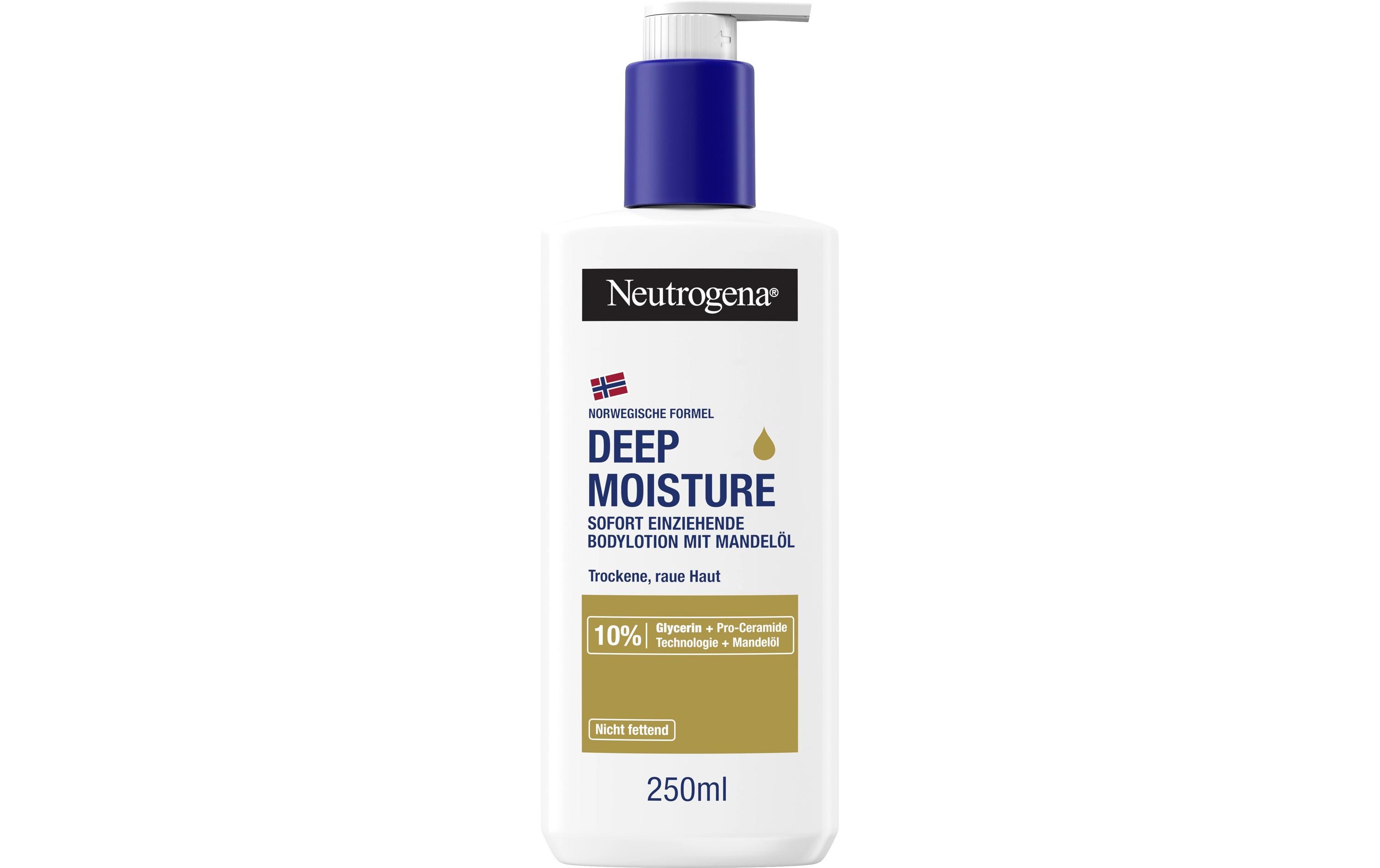 Body Lotion Deep Moisture Oil 250 mlKörperpflege mit nährendem Mandelöl für trockene und raue Haut