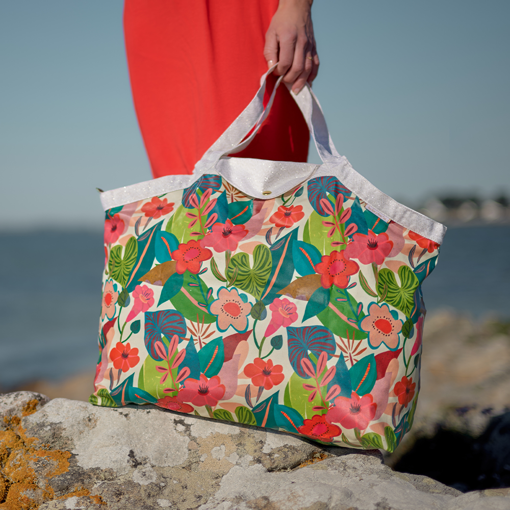 Sac Cabas Grand Fleurs Des Iles