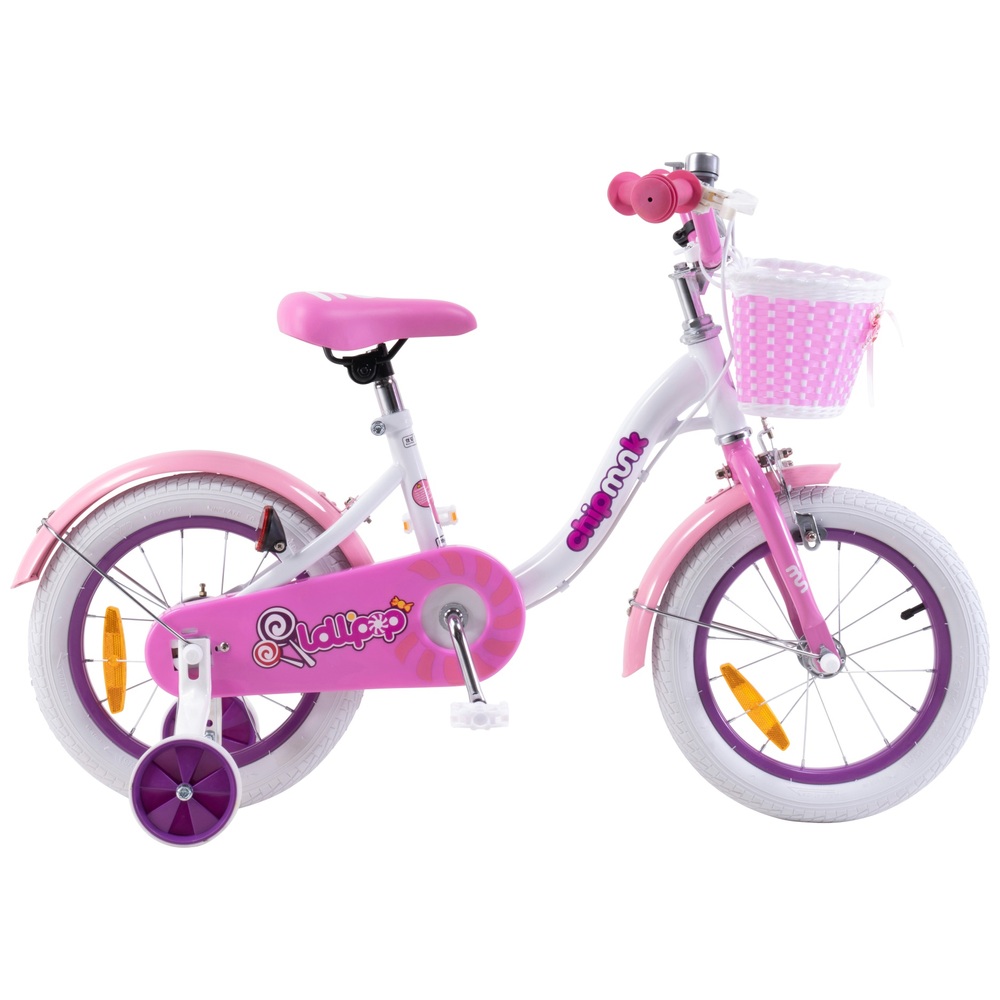 14-Zoll-Chipmunk-Lollipop-Fahrrad, weiß/rosa