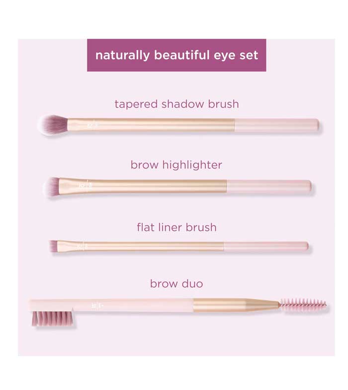 Real Techniques - Conjunto de pincéis e acessórios para os olhos Naturally Beautiful