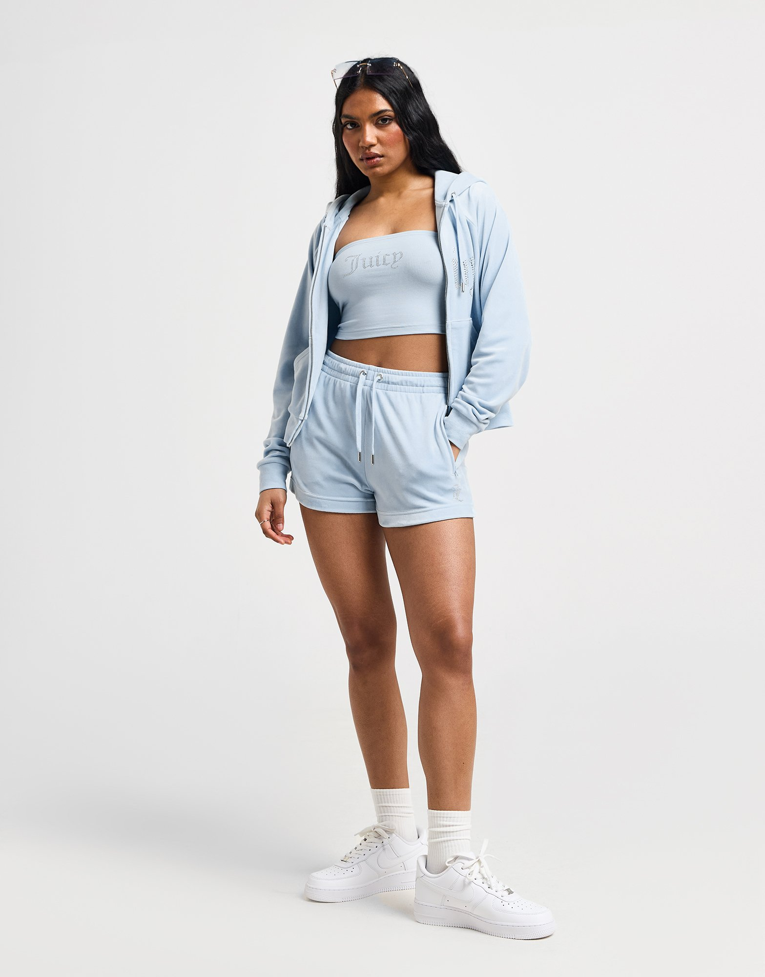 JUICY COUTURE Sweat à capuche Diamante Zippé en Velours Femme