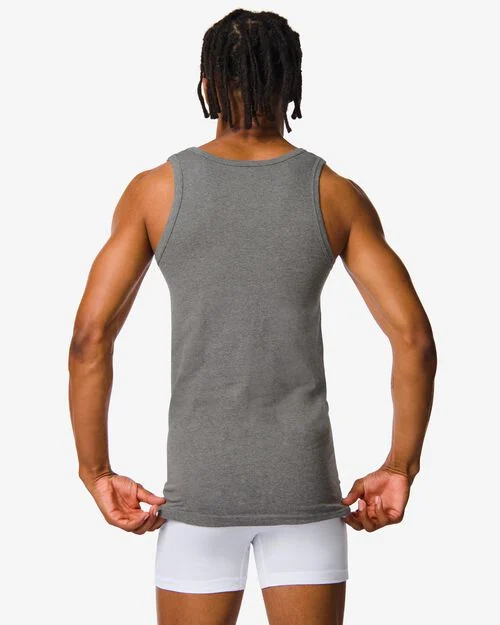 2 maillots de corps homme - sans coutures gris