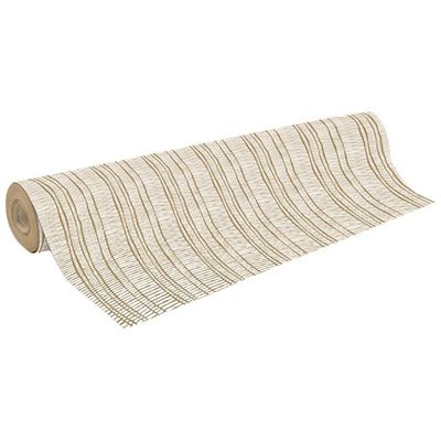 Clairefontaine - Papier cadeau kraft - 70 cm x 50 m - 70 g/m² - rayures blanches et or