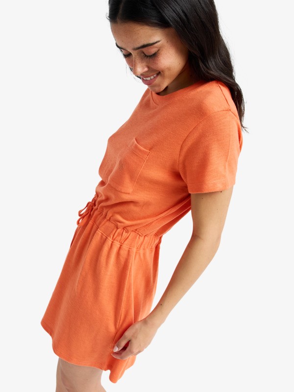 Sunny Expedition Solid Robe T-shirt nouée Orange Femme