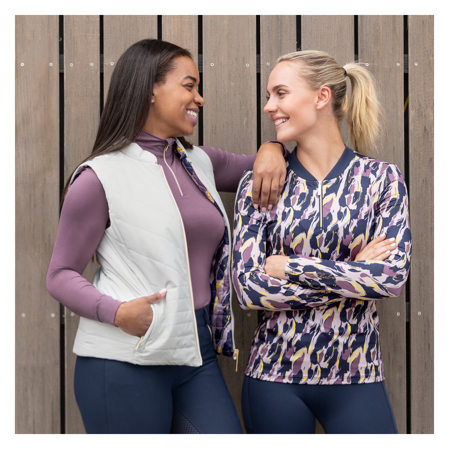 Cheval de Luxe Wende-Steppweste - grey allover