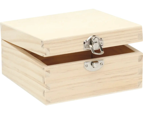 Houten doos, vierkant, 13x13x7 cm