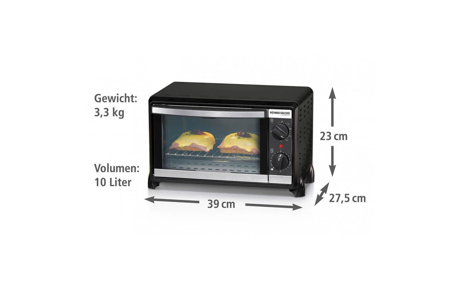 Backofen 20.BG 950 10 l, SchwarzKleinbackofen für Backformen bis 20 cm Ø