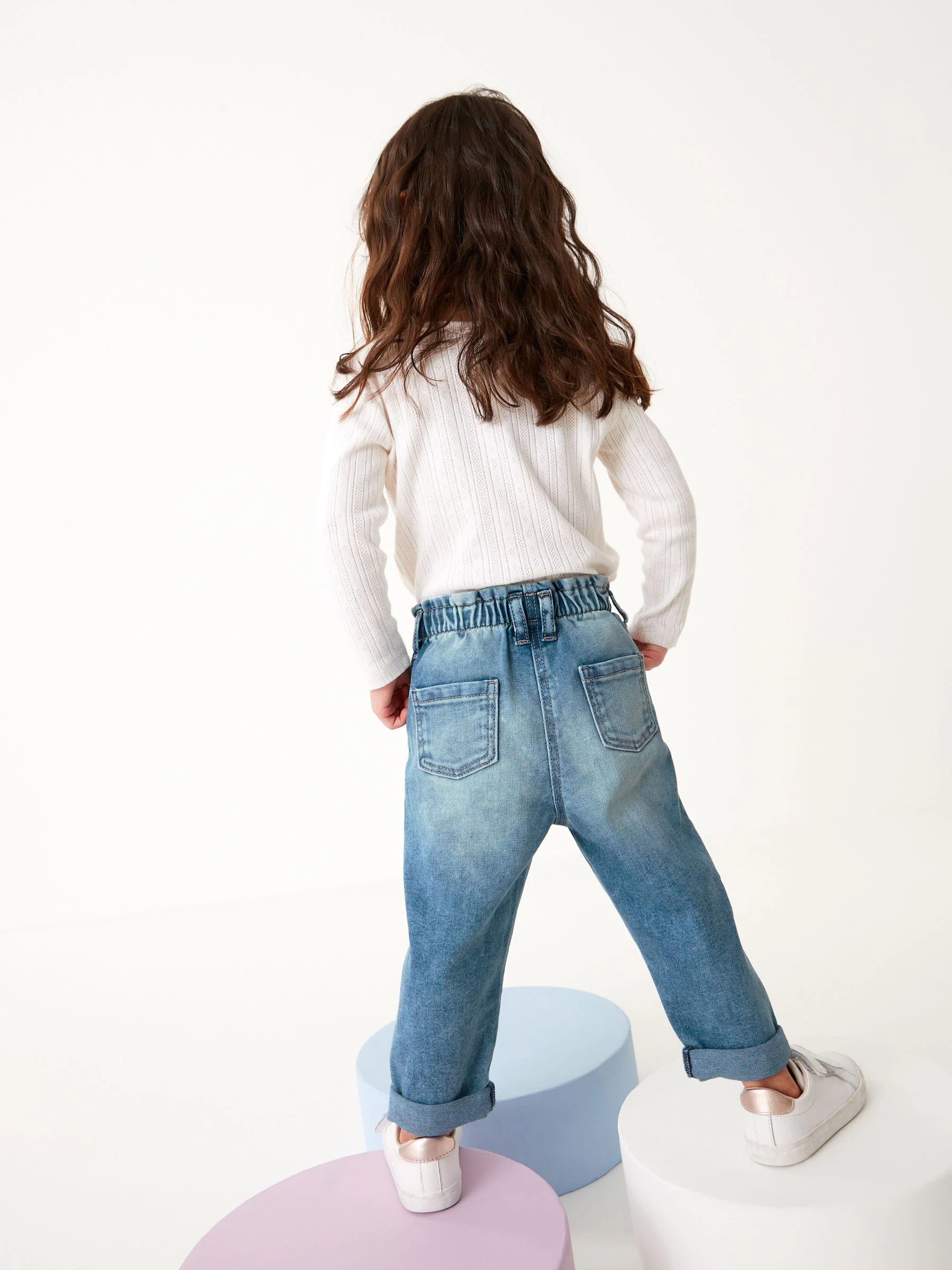 Denim met halve wassing - Mom jeans (3 mnd-7 jr)