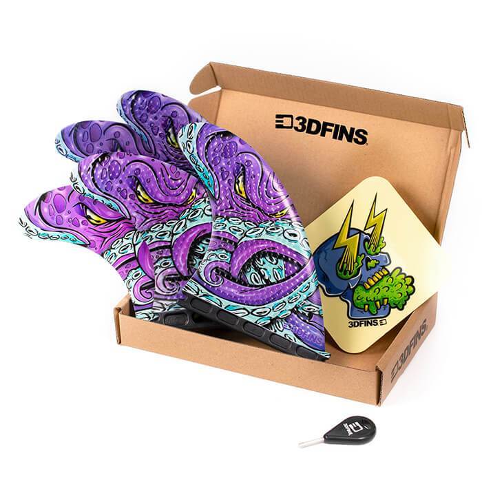 3DFINS Go Hard Kraken - 5 Fins combo Futures - Medium