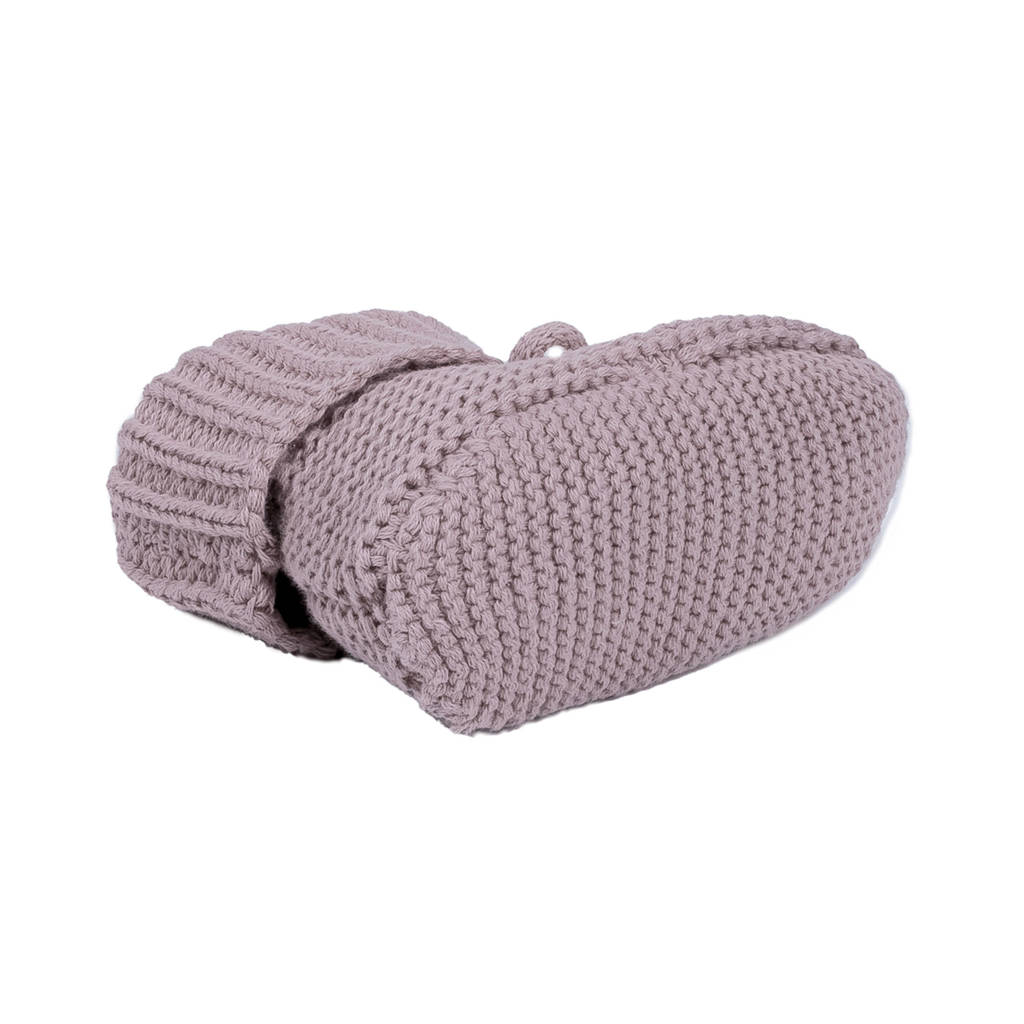 gebreide baby slofjes paars