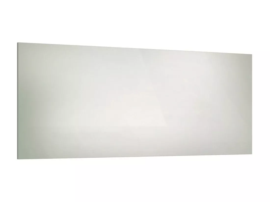 Miroir Giyani, Verre miroité, Objet d'ameublement mural, Décoration avec miroir, Made in Italy, 160x2h65 cm, Blanc brillant