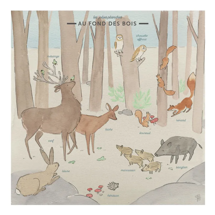 Les Jolies Planches Mini Planches Faune Sauvage et masking tape - Set de 4