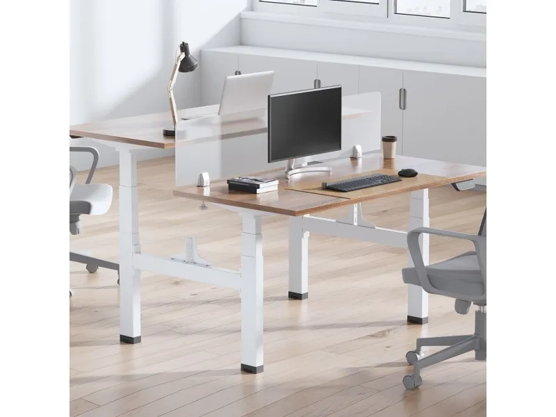Ergo Office ER-404W Electric Double Height Adjustable Standing/Sitting Desk Frame without Desk Tops White