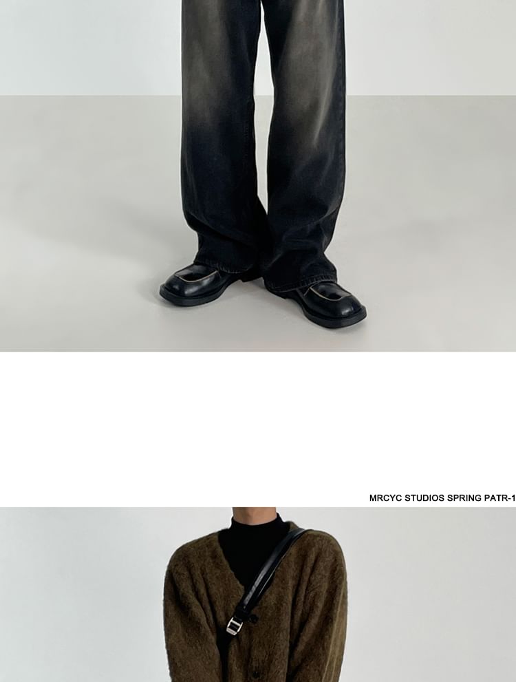 MRCYC - High Waist Washed Wide Leg Jeans