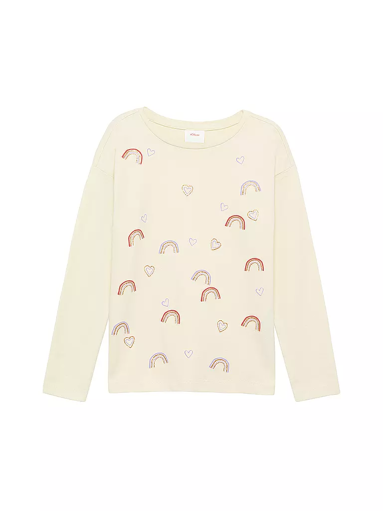 S.OLIVER Mädchen Langarmshirt  creme