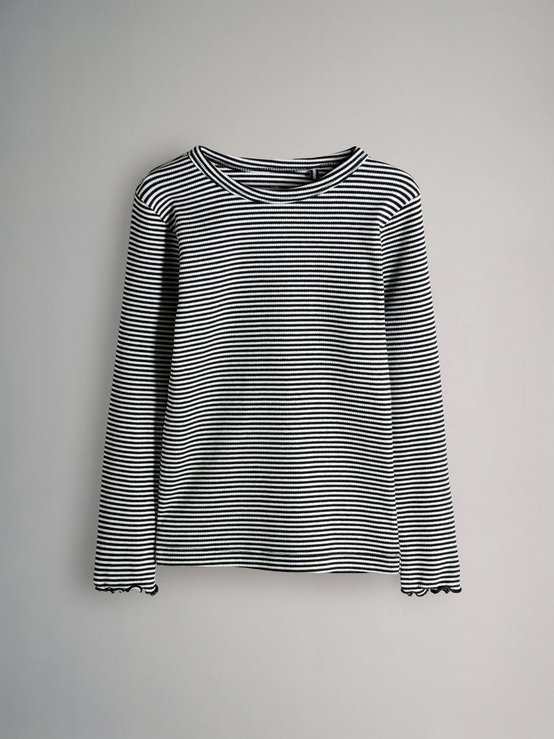 The Set 5 Pack Stripe Long Sleeve Ribbed Cotton T-Shirts