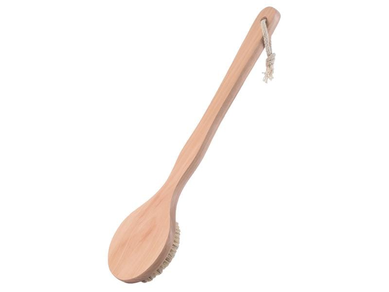 MSV Körperbürste mit langem Stiel 41 cm, Braun Holzbürste