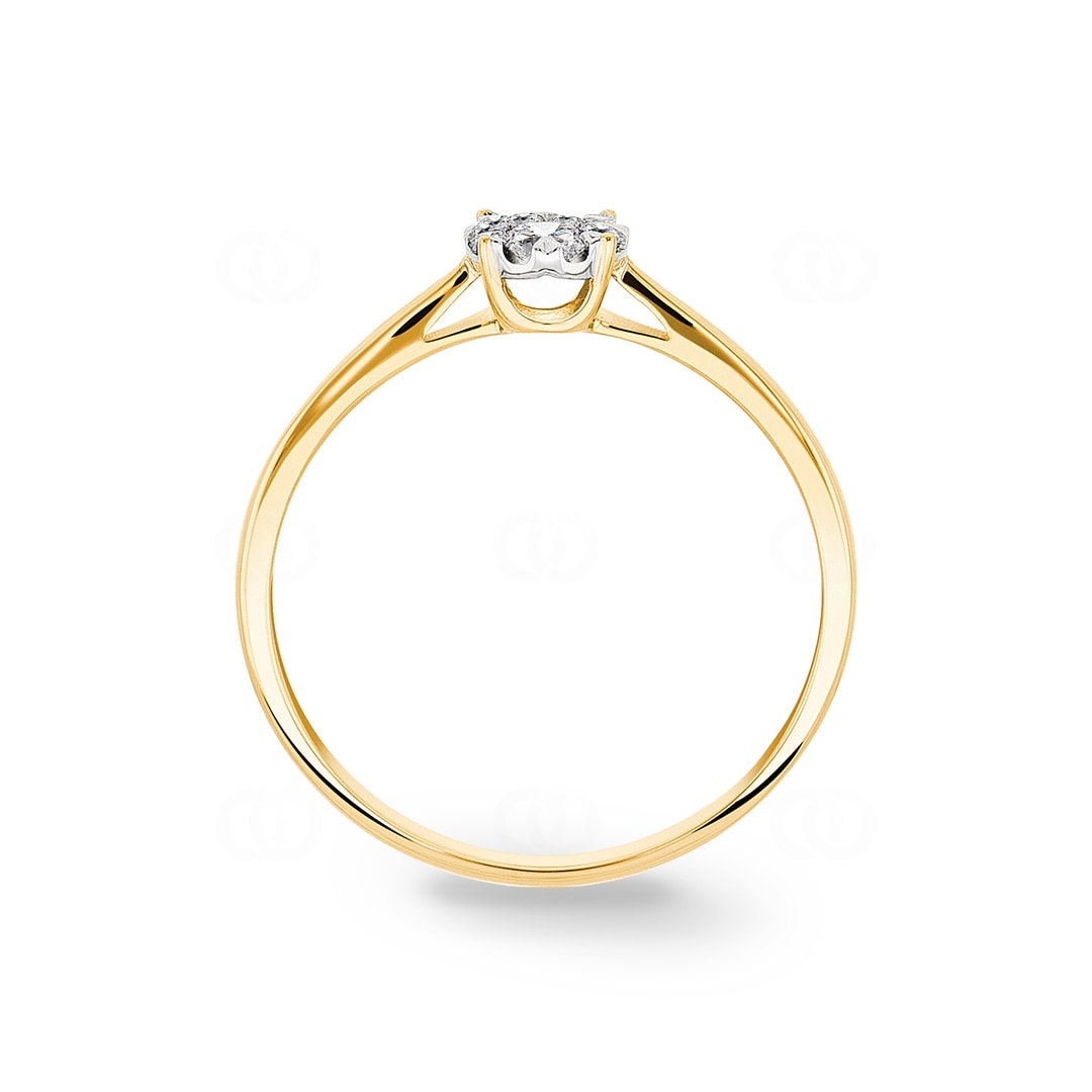 Verlobungsring 750/18 K Gelbgold mit Diamanten 0.15 ct H/si by CHRISTIAN