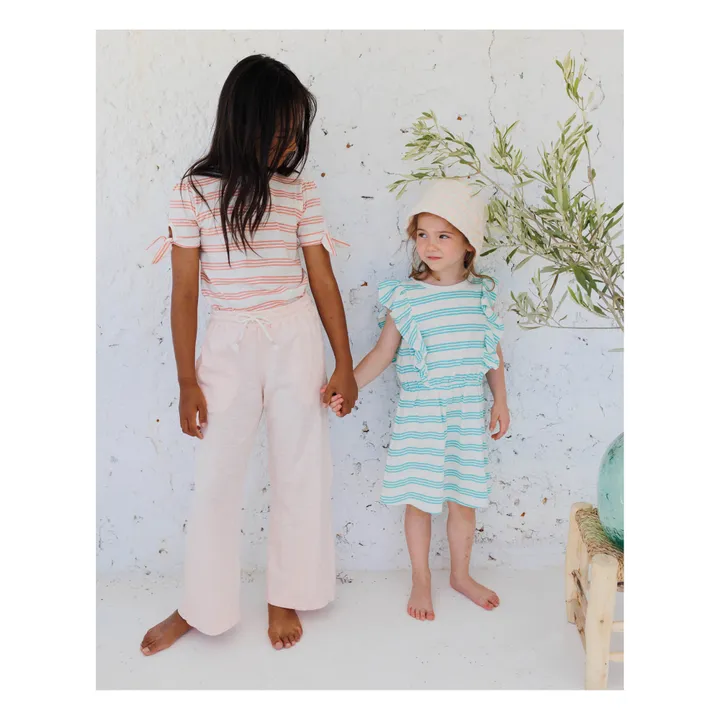 Búho Pantalon Coton Flammé | Rose pâle