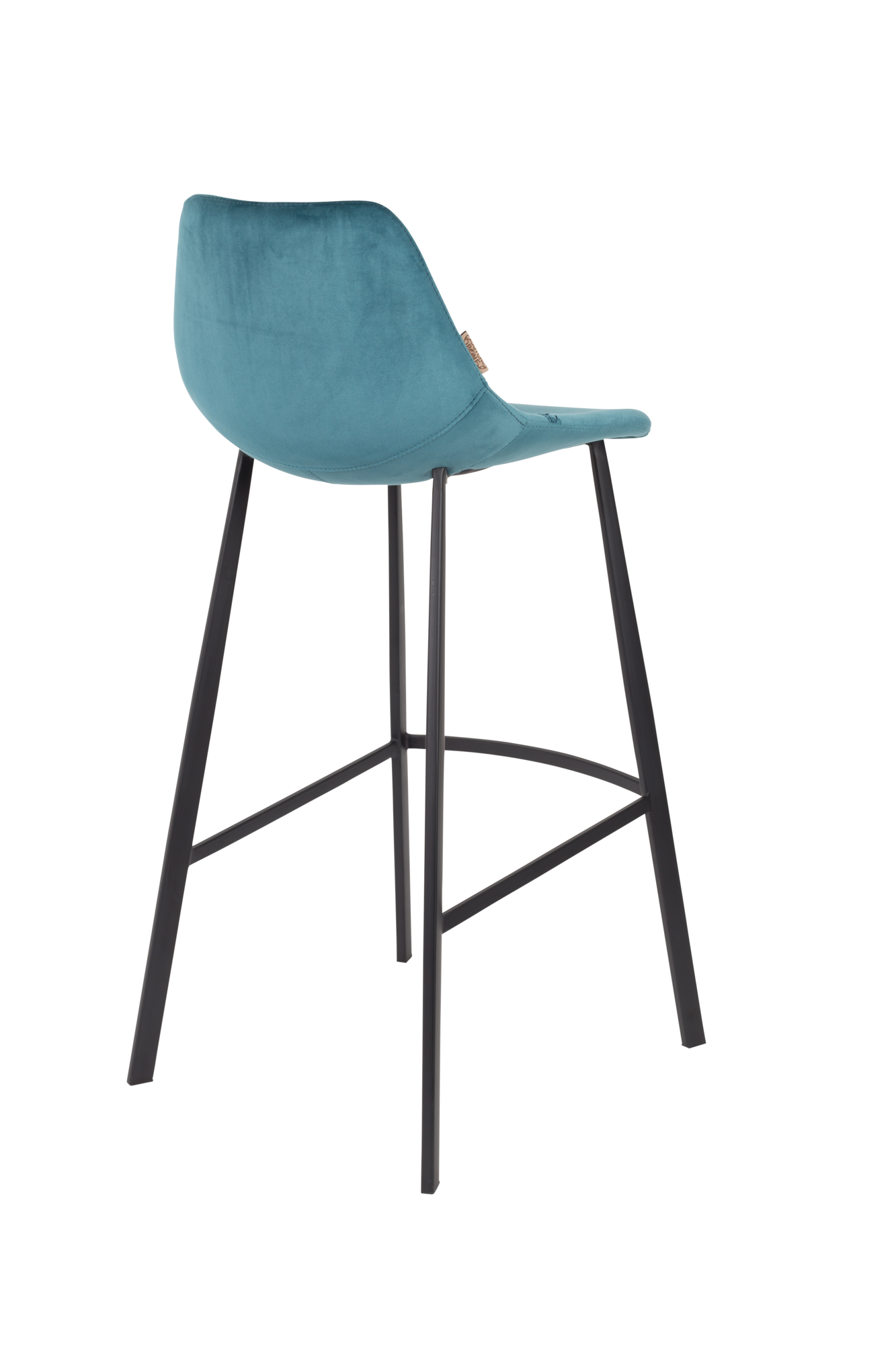 Barkruk Franky velvet (zithoogte 80 cm) blauw - set van 2