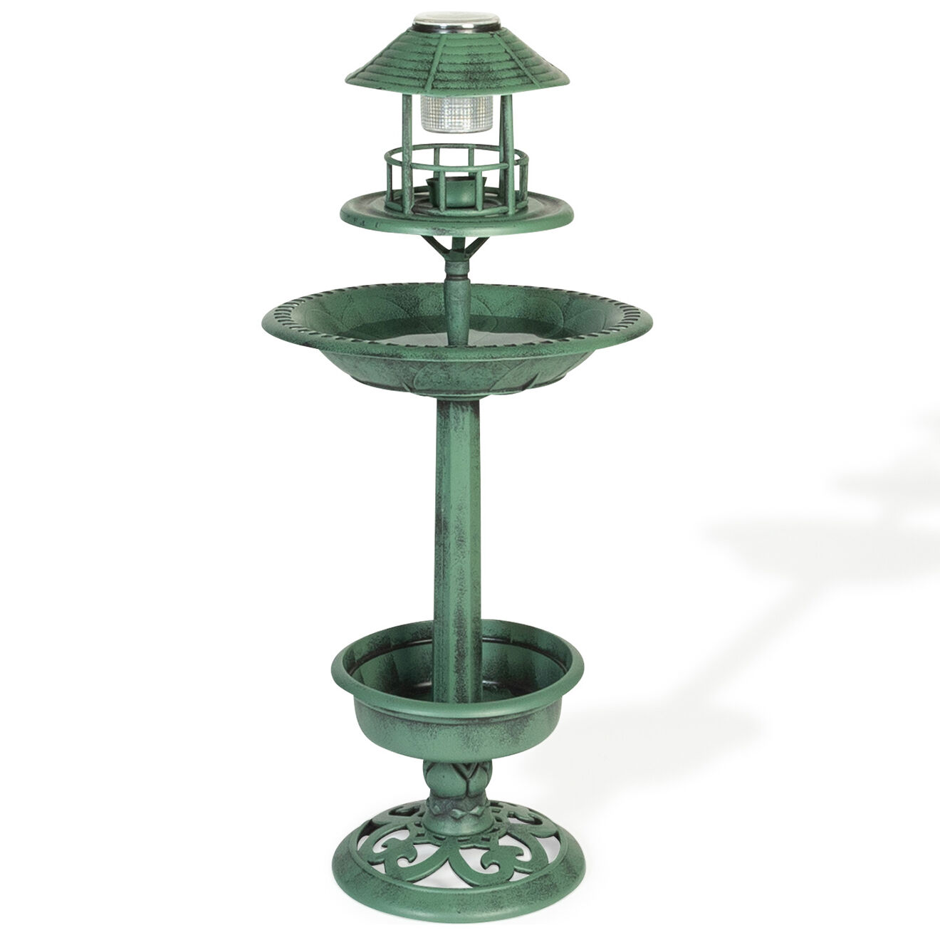 Pratik Garden Mangeoire LED à oiseaux solaire verte - D.43.4x93.8 cm