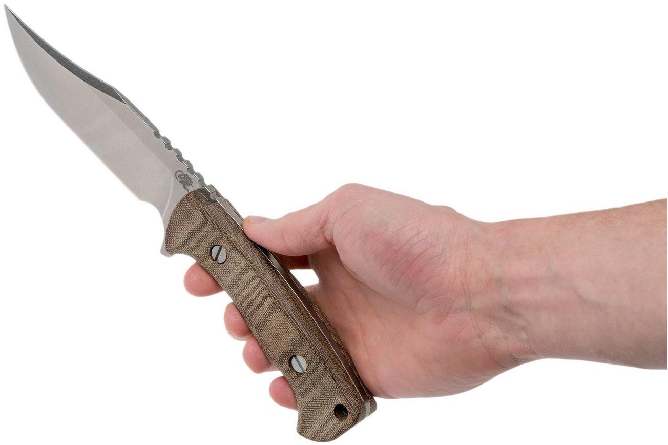 Rick Hinderer Ranch Bowie Natural Canvas Micarta, Stonewashed, bowie mes