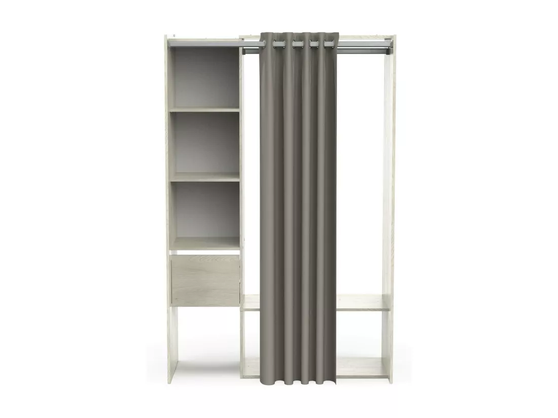 Grande Garde-robe Dpayn, Meubles de chambre, Penderie de plain-pied, Placard à vêtements, 119x50 h183 cm, Chêne clair