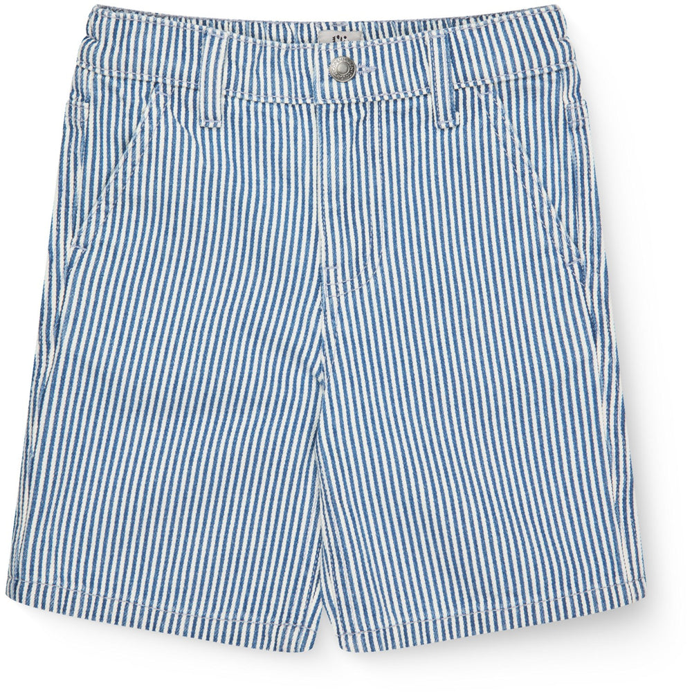 Køb COPENHAGEN COLORS Denim Blue Stripe Y/D Stripe Twill Shorts