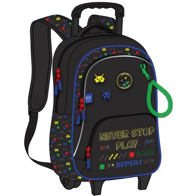 Sac à dos à roulettes KIP Game Zone - 1 compartiment - noir - Kid'Abord
