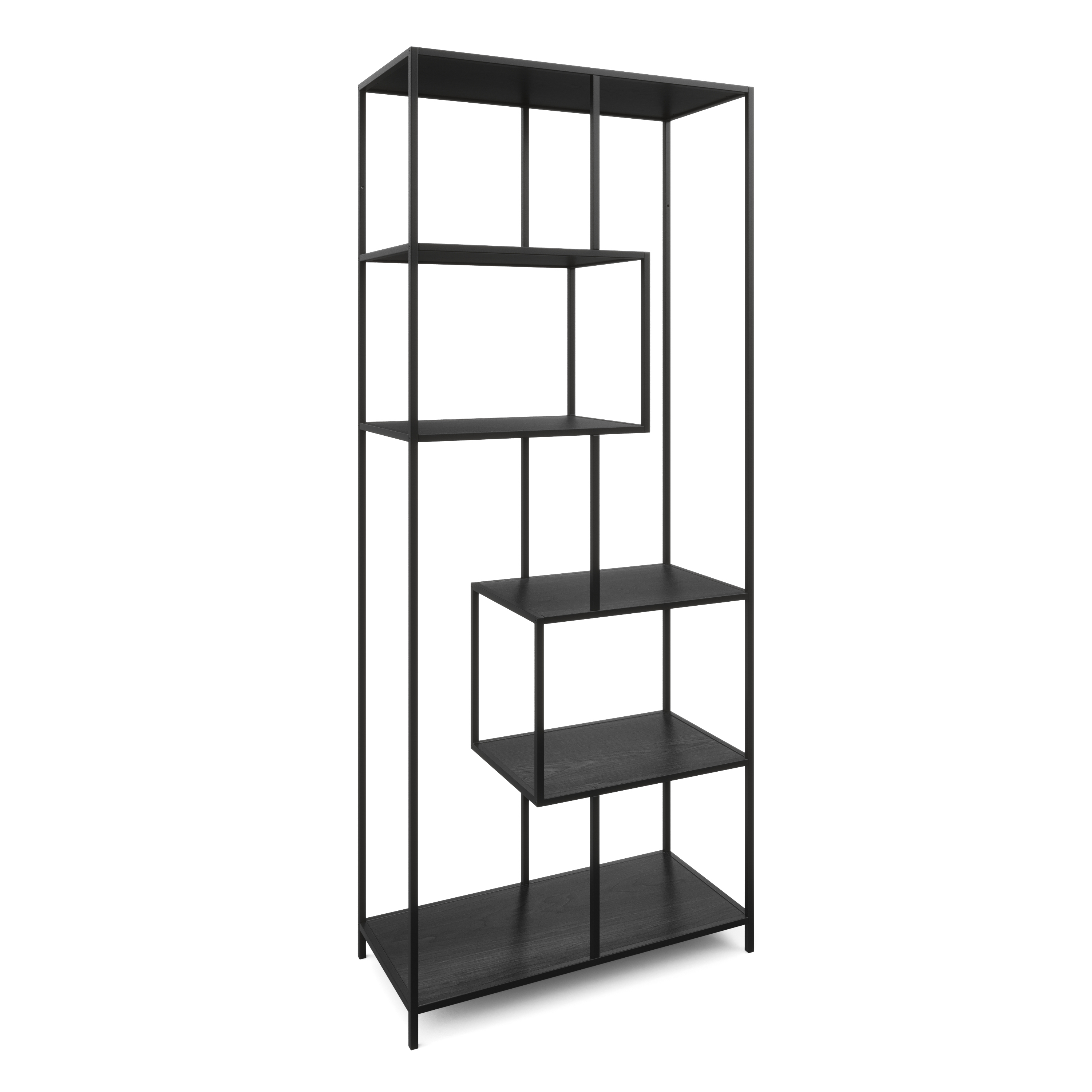 Bücherregal SEAFORD 77 x 185 cm schwarz