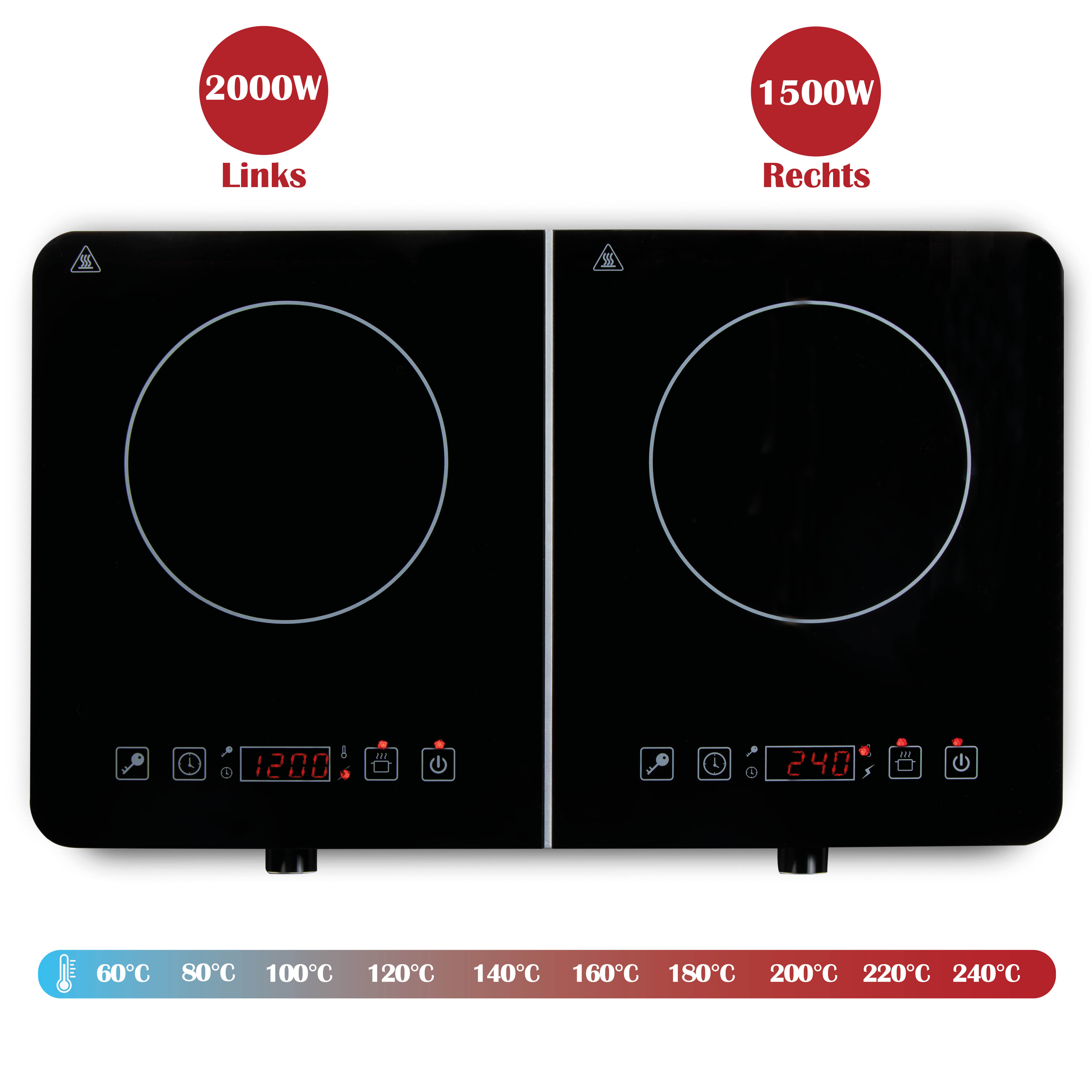 PRIMO PR303IKP dubbele inductiekookplaat