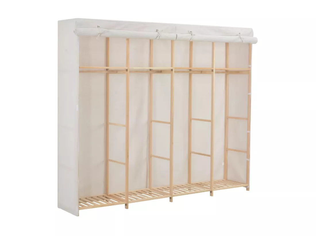 Garde-robe Blanc 200 x 40x170 Tissu