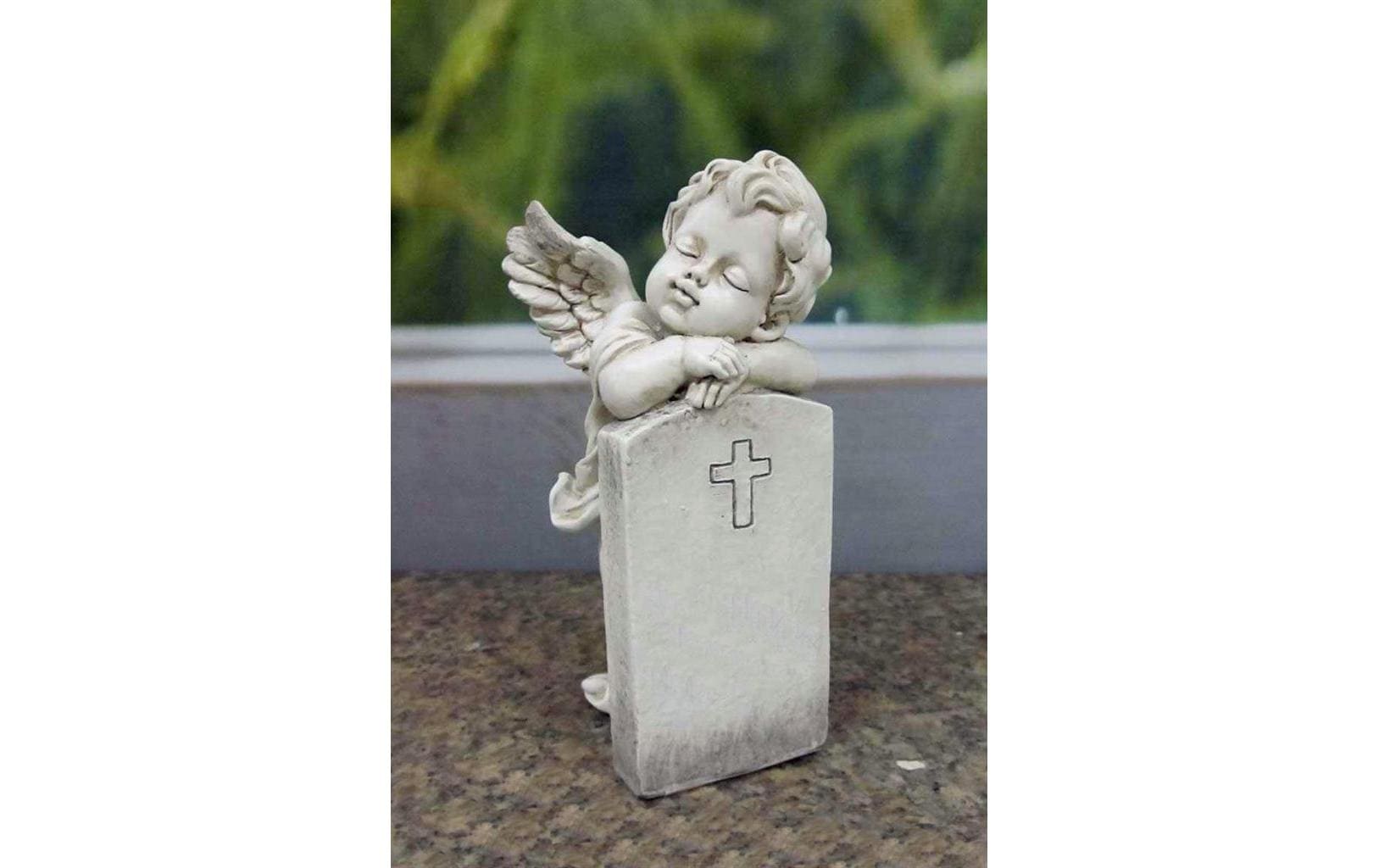 Grabdekoration Engel am Grabstein 7 x 8.7 x 16 cmGrabschmuck