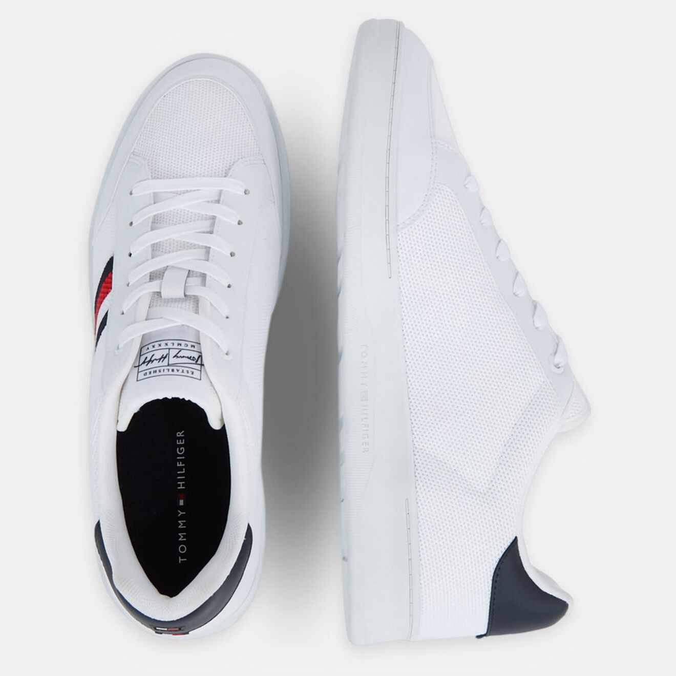 Tommy Hilfiger Tennis Retro Cupsole Knit blanches