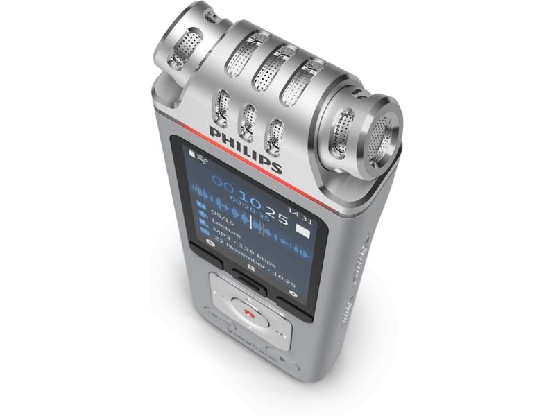 Philips Diktiergerät DVT4115 Mobiles Diktiergerät mit drei Mikrofonen