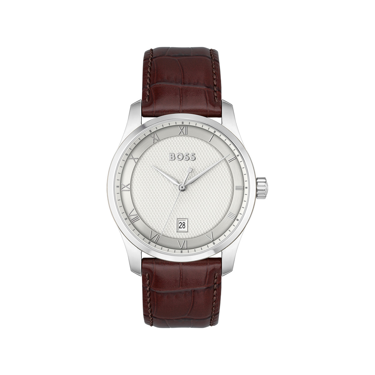 Montre BOSS business homme bracelet cuir marron