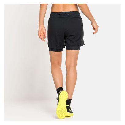 Short 2-en-1 Odlo Axalp Trail 6in Noir Femme