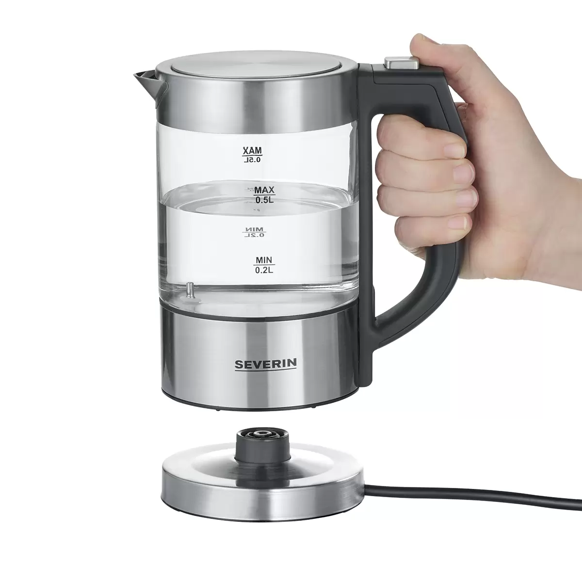 Wasserkocher bis 1 Liter Severin Silber