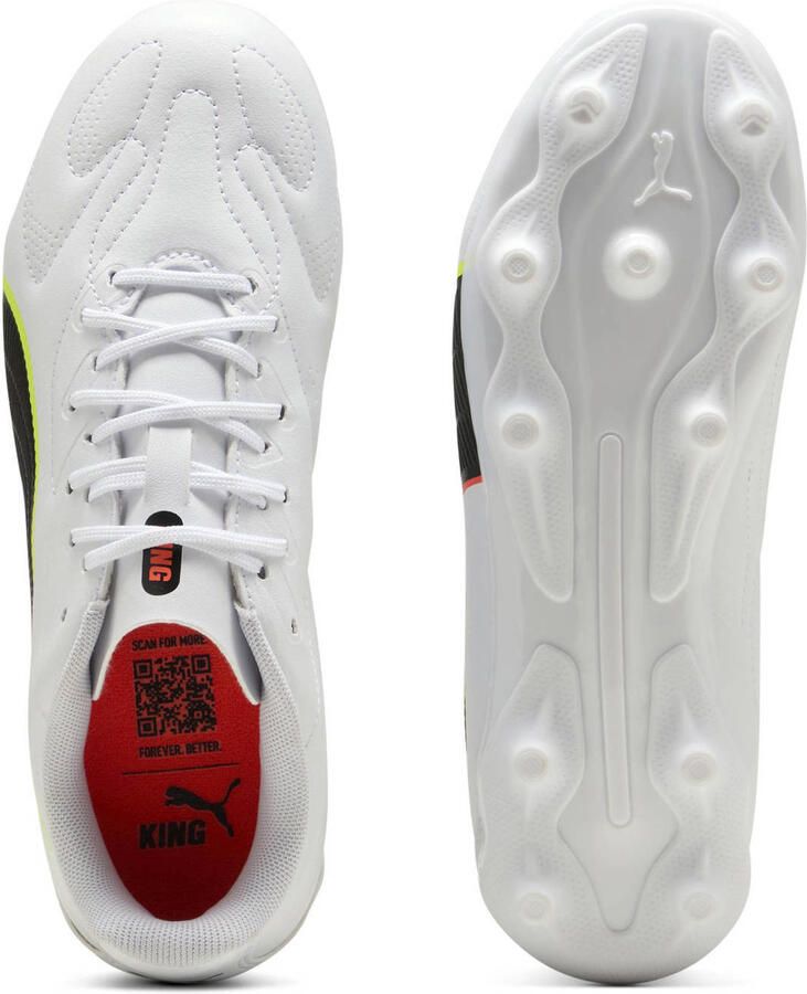 Puma King 20 Play junior voetbalschoenen wit rood geel