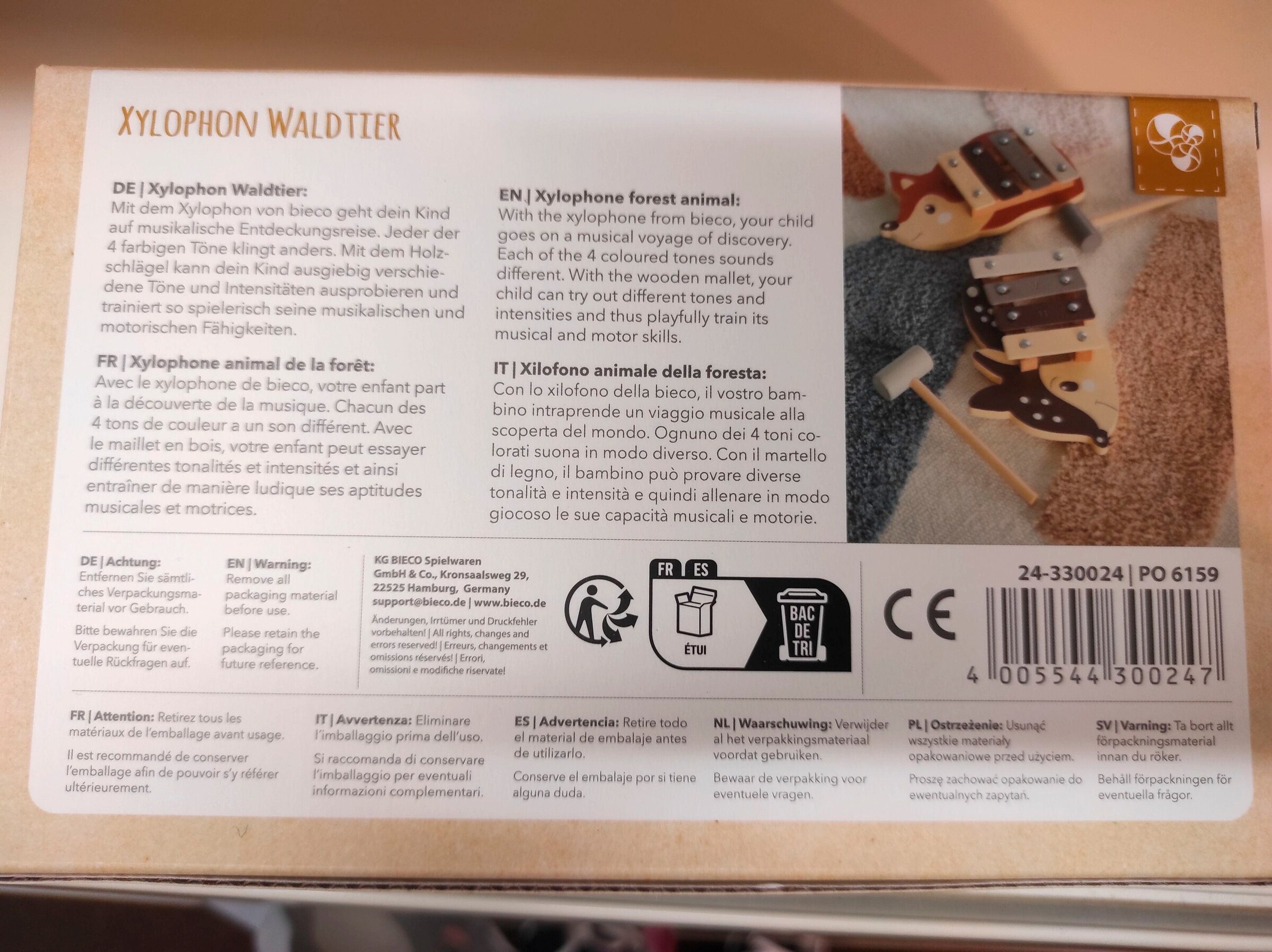 Bieco Xylophon Reh - ab 12 Monate Braun